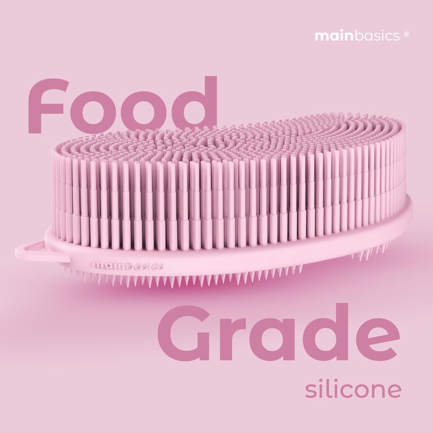MainBasics Dual-Sided Silicone Body Scrubber (Pink)