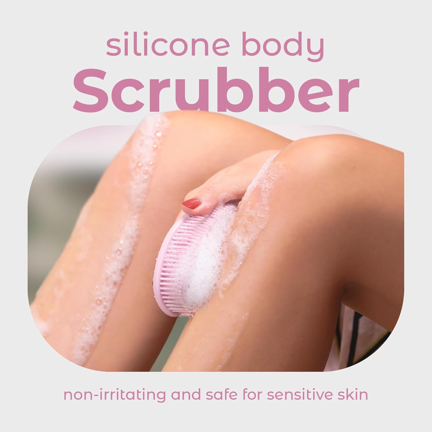 MainBasics Dual-Sided Silicone Body Scrubber (Pink)