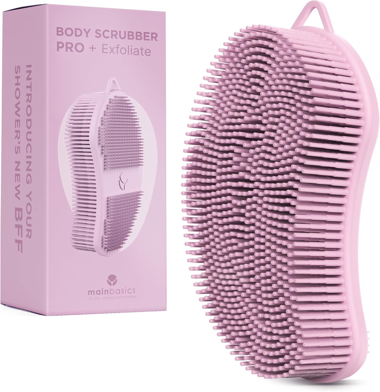 MainBasics Dual-Sided Silicone Body Scrubber (Pink)