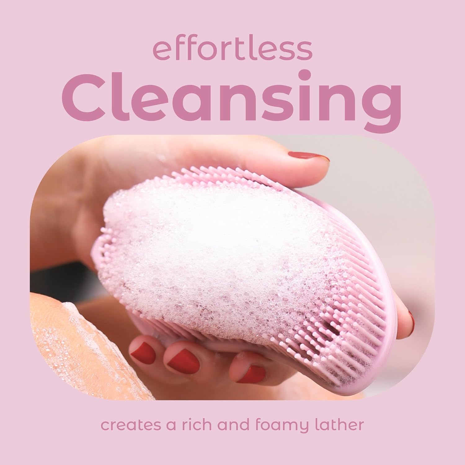 MainBasics Dual-Sided Silicone Body Scrubber (Pink)