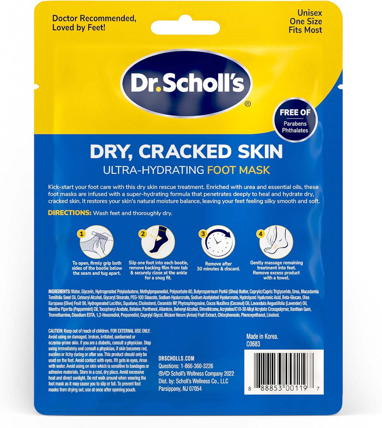 Dr. Scholl’s Hydrating Foot Socks – 3 Pairs for Soft Feet