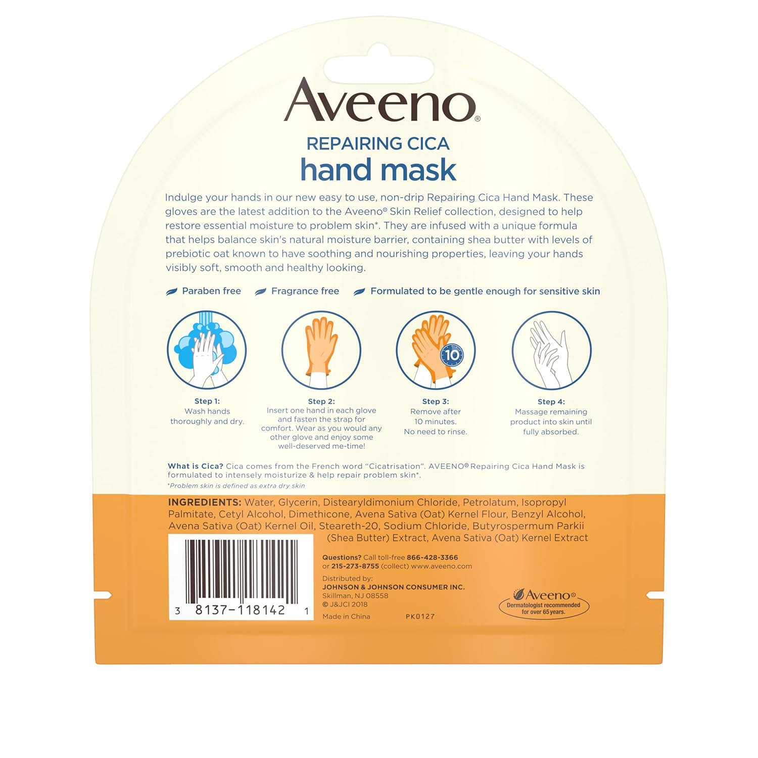 Aveeno Moisturizing Hand Mask with Oat & Shea Butter
