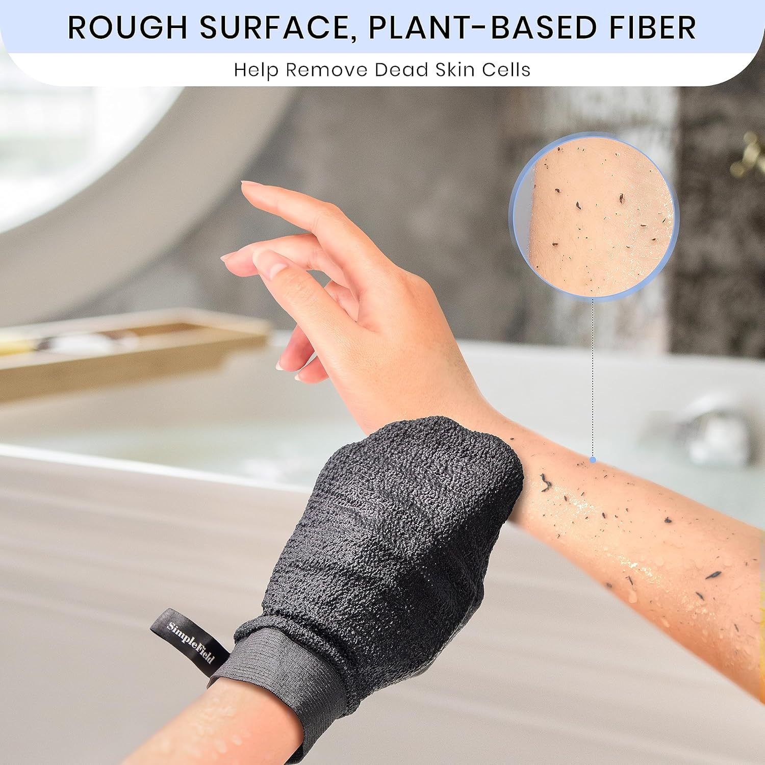 Korean Body Scrub Mitts – 2 Pack for Dead Skin & Tan Removal